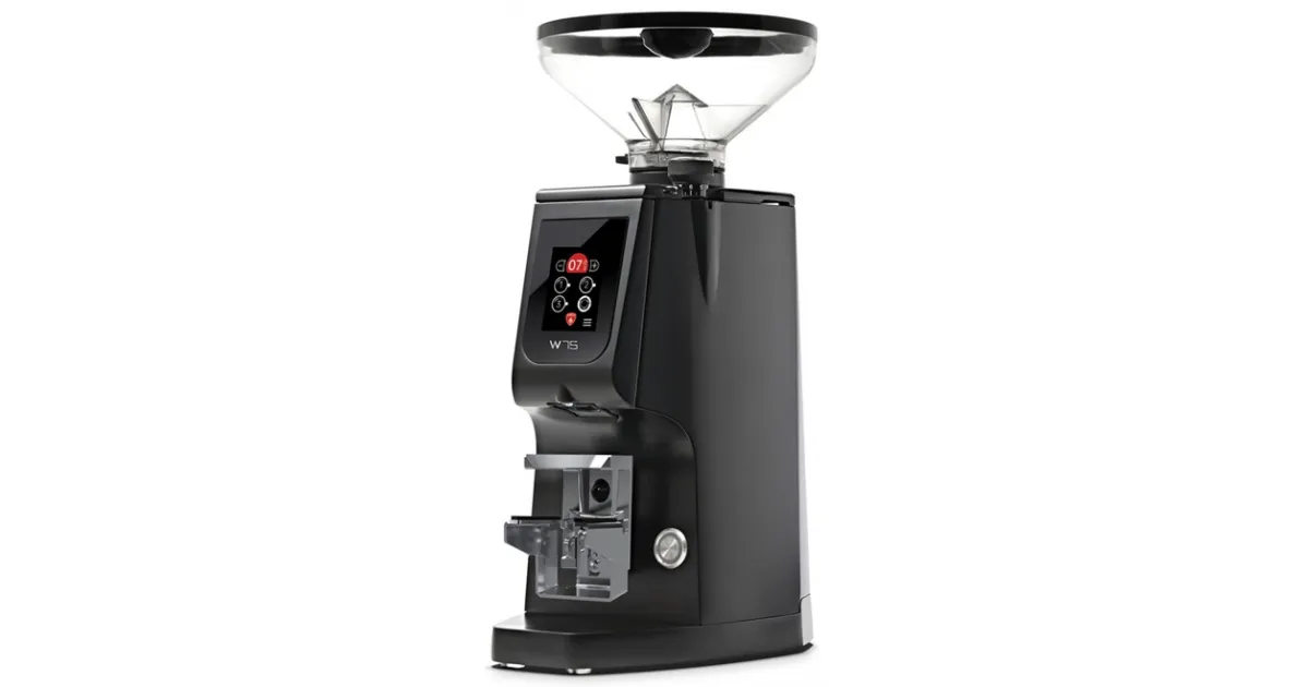 Eureka Atom W 75 matte black grinder detail