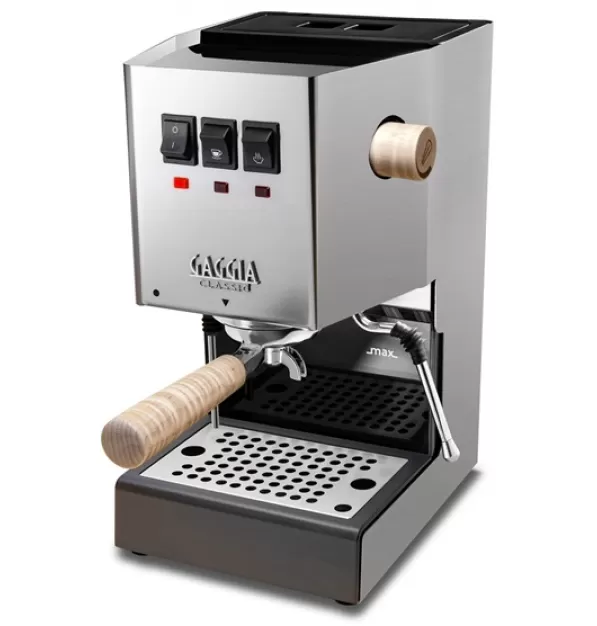 Gaggia Classic Pro in Stainless Steel - Tiger Maple